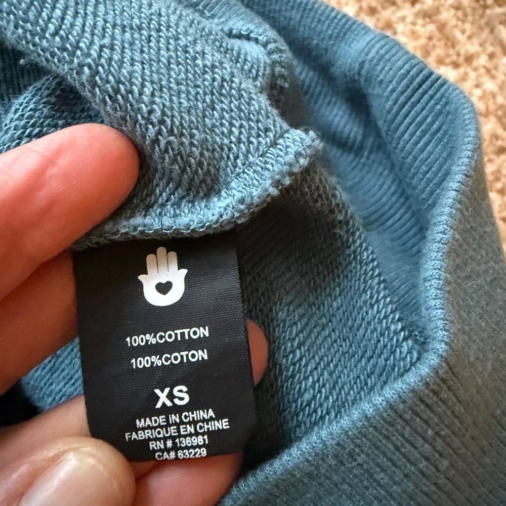 Spiritual Gangster Hoodie Womens XS Teal Blue Full Zip Free Spirit Stars - Picture 4 of 5